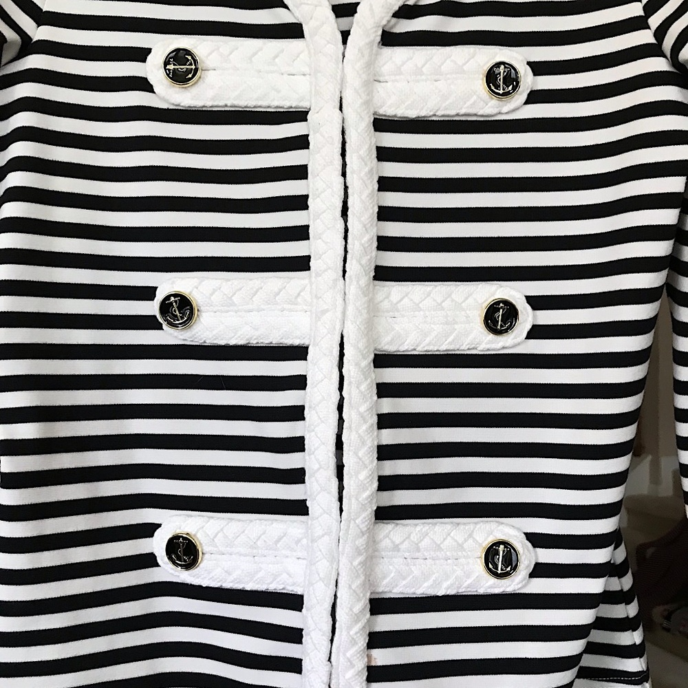 🆕🔥KATHERINE NY COLLECTION GORGEOUS NAUTICAL BLACK&WHITE JACKET STYLISH&CHIC - Picture 6 of 10